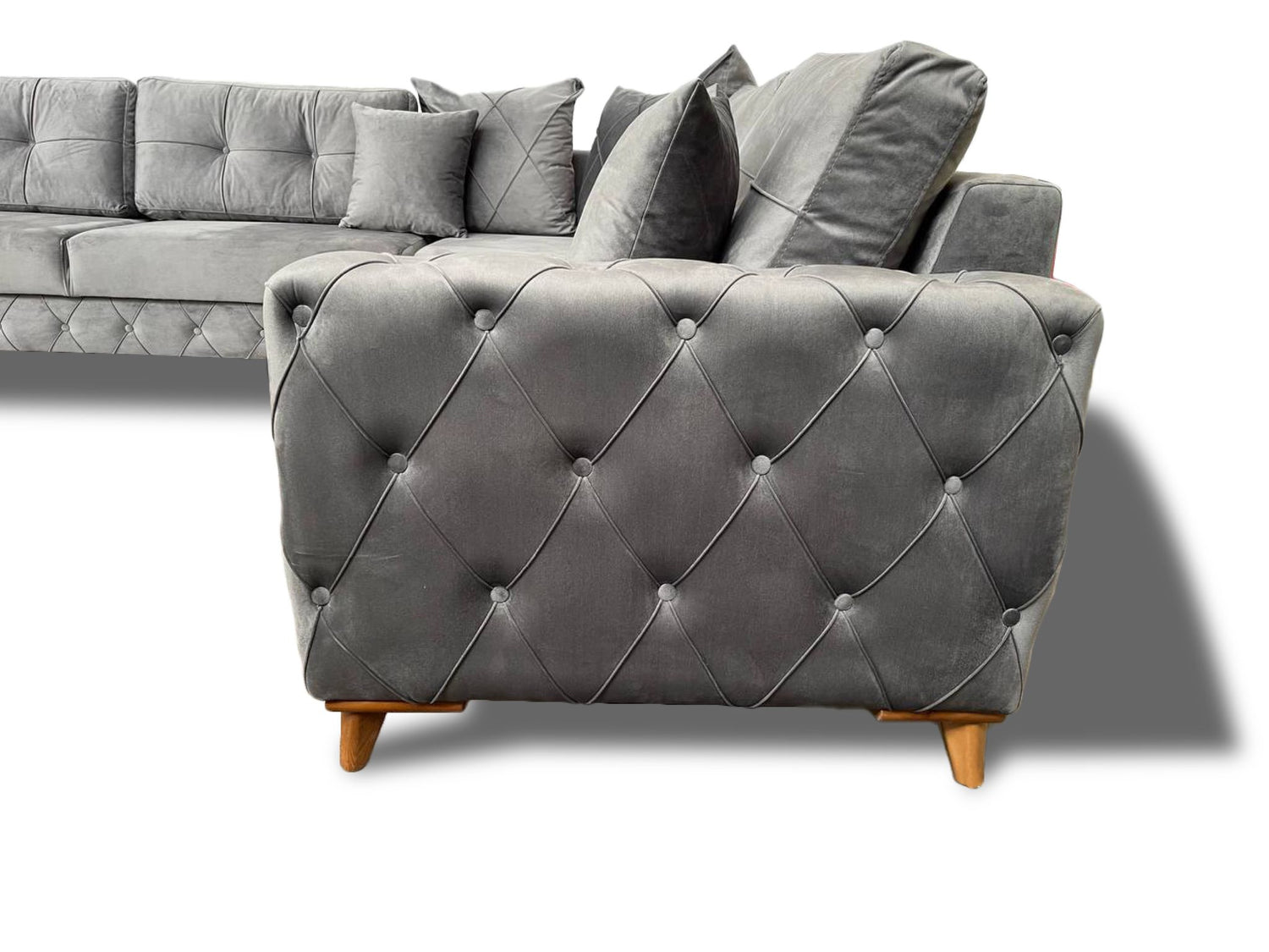 Lovely Corner Sofa- Velvet Corner Sofa Bed With Storage