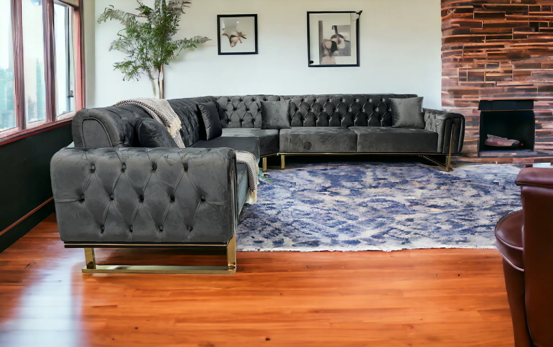 Discover the King Corner Sofa by Q&amp;P Furniture, featuring soft velvet upholstery, a spacious corner design, and ultimate comfort. Perfect for any modern living room. Shop Modern Corner Sofa for Living Room now!