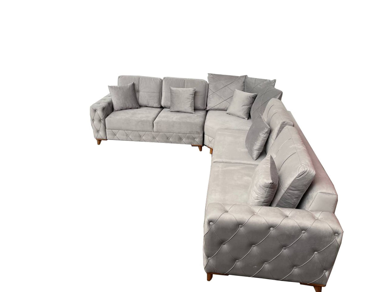 Lovely Corner Sofa- Velvet Corner Sofa Bed With Storage