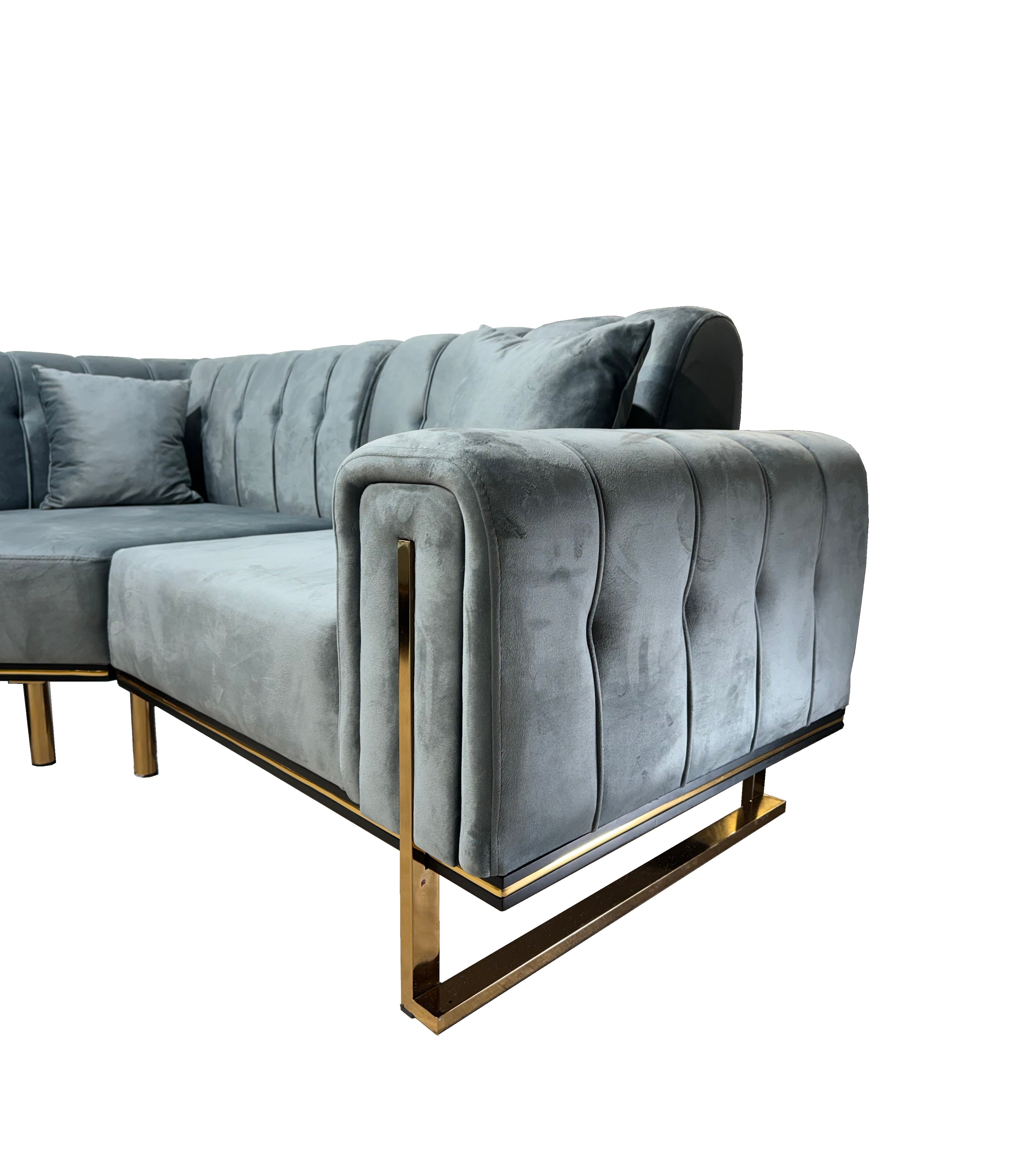 London Corner Sofa-Velvet