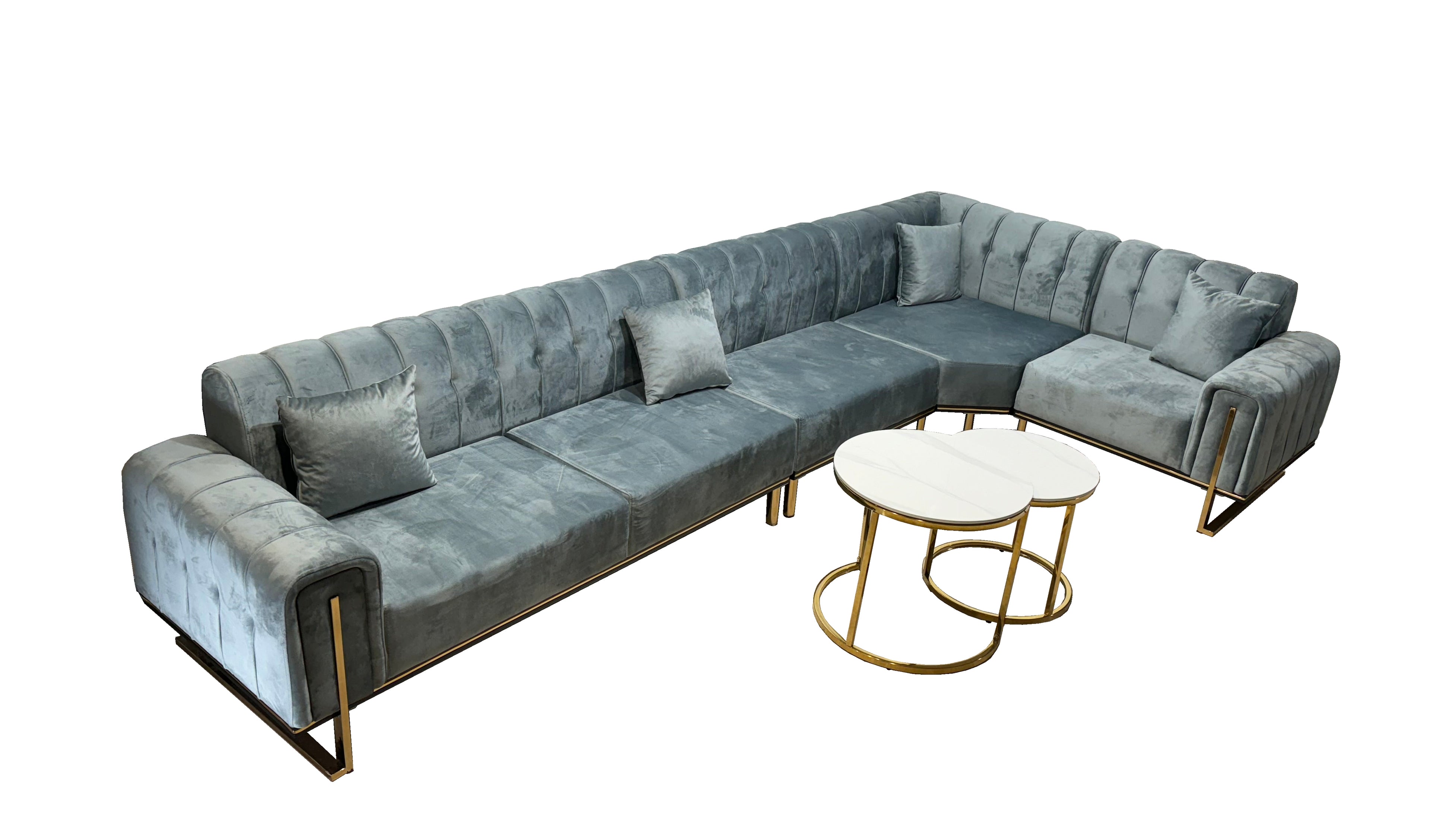 London Corner Sofa-Velvet