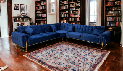 London Corner Sofa-Velvet