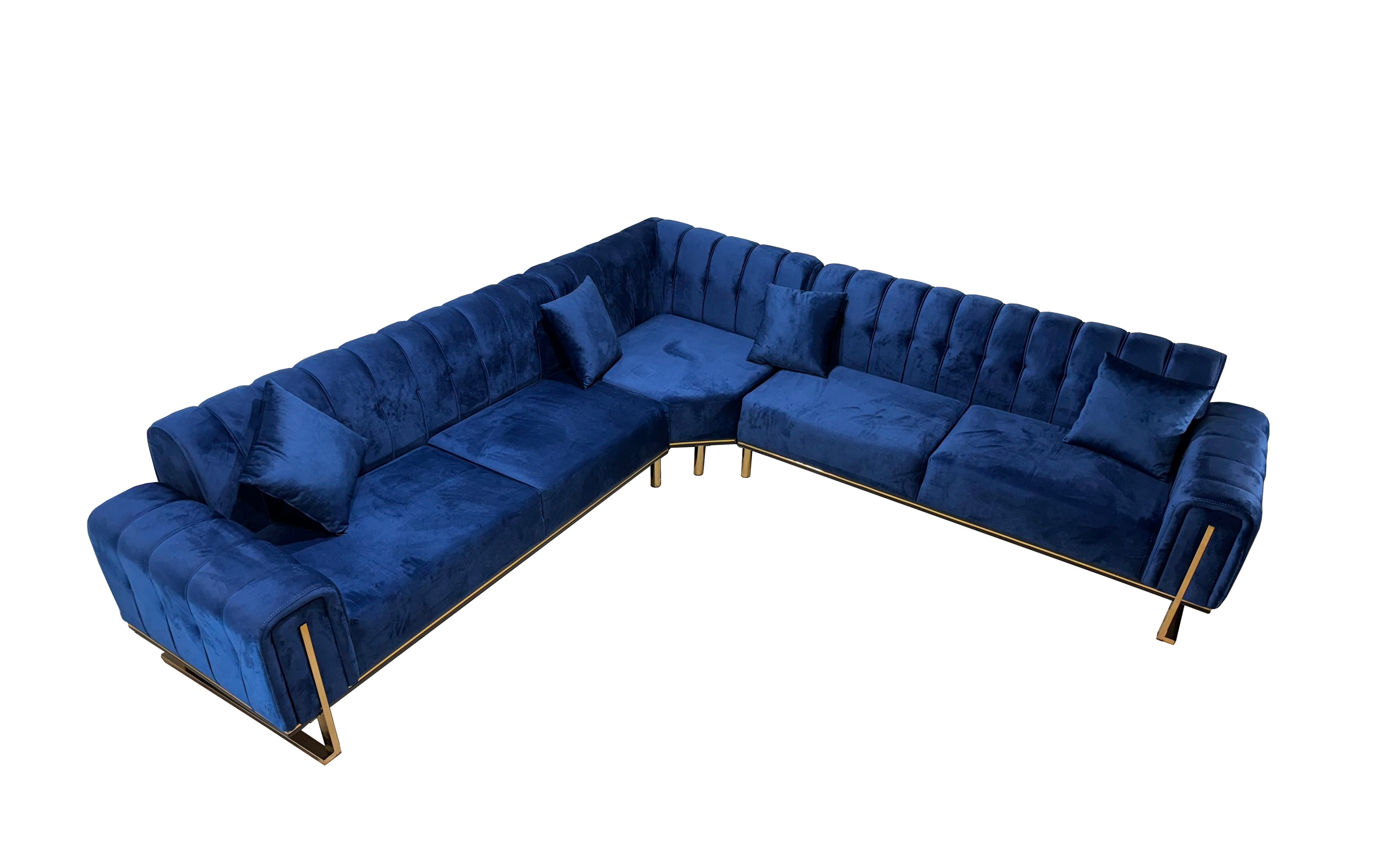 London Corner Sofa-Velvet