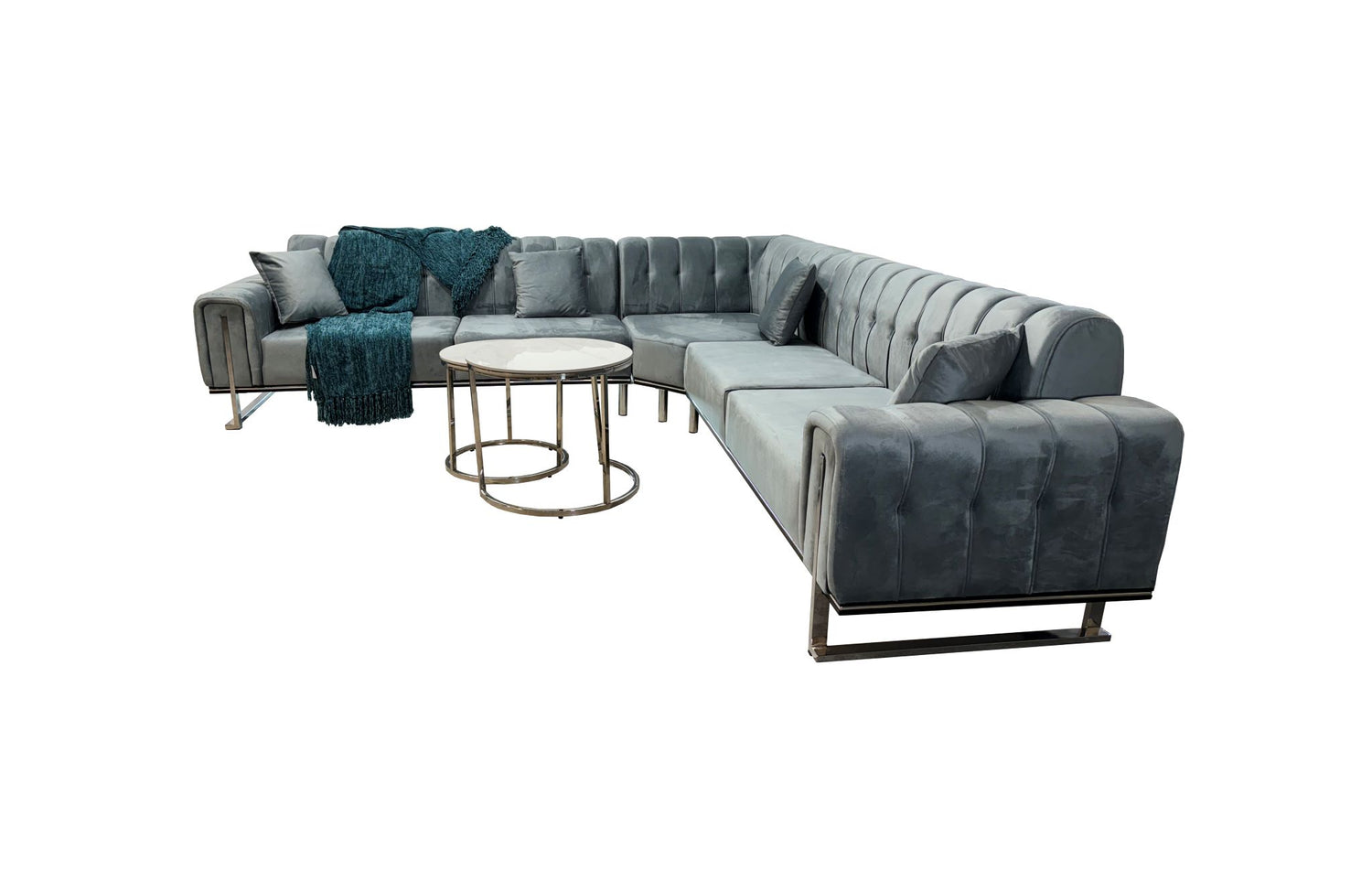 London Corner Sofa-Velvet