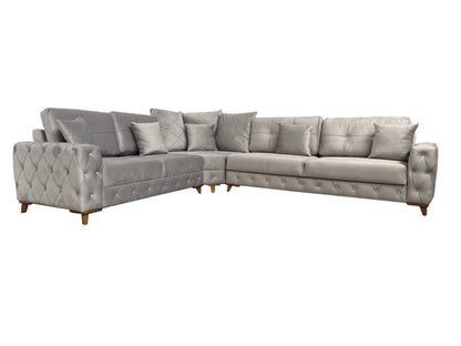 Lovely Corner Sofa- Velvet Corner Sofa Bed With Storage