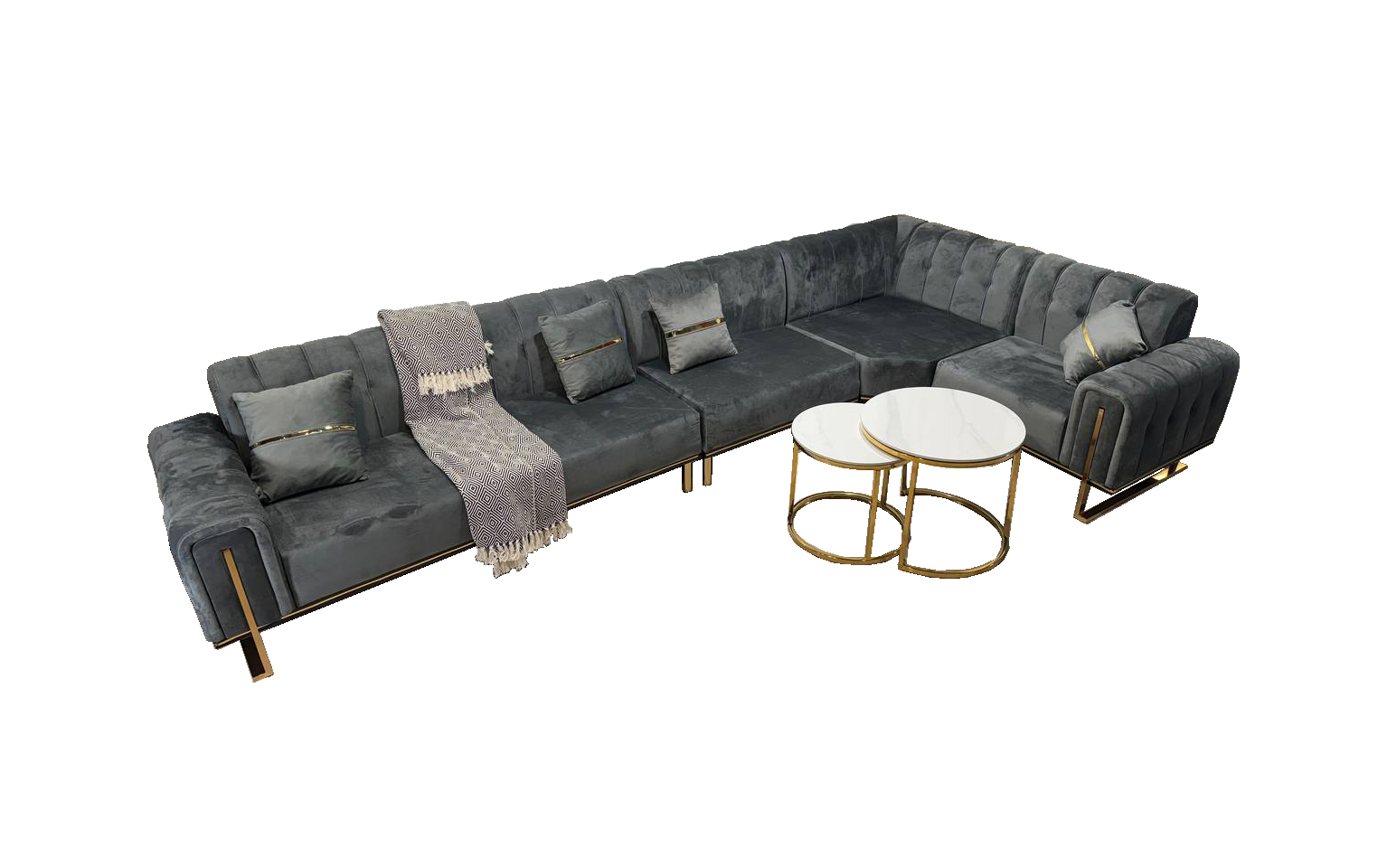 London Corner Sofa-Velvet