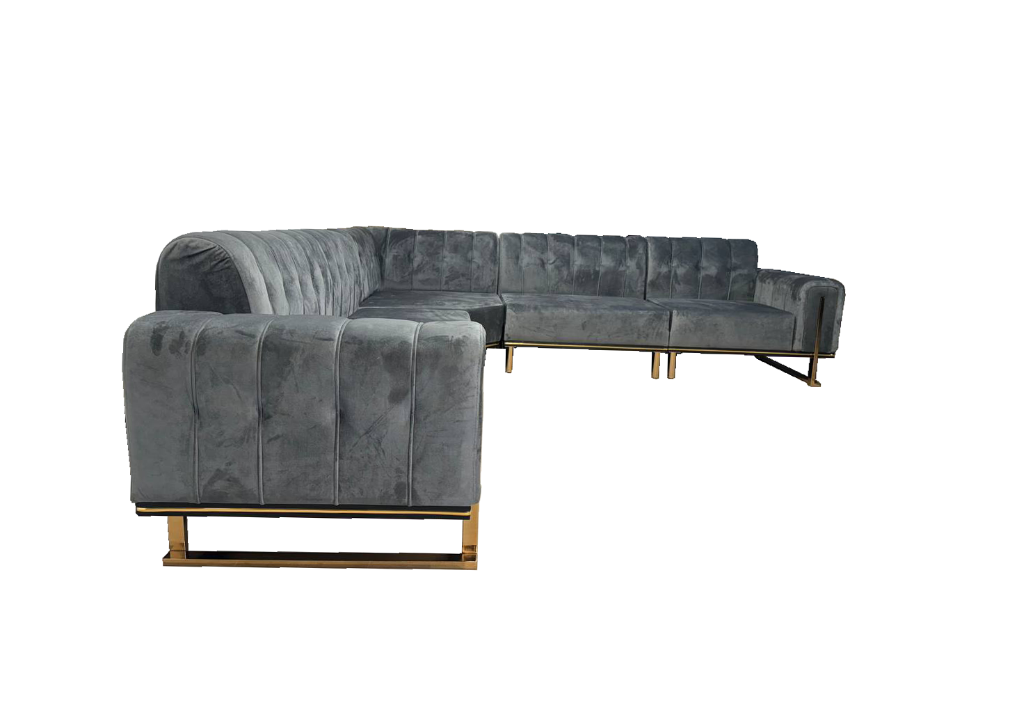 London Corner Sofa-Velvet