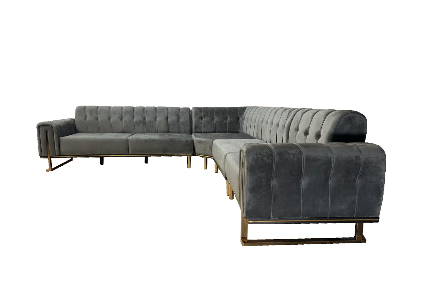 London Corner Sofa-Velvet