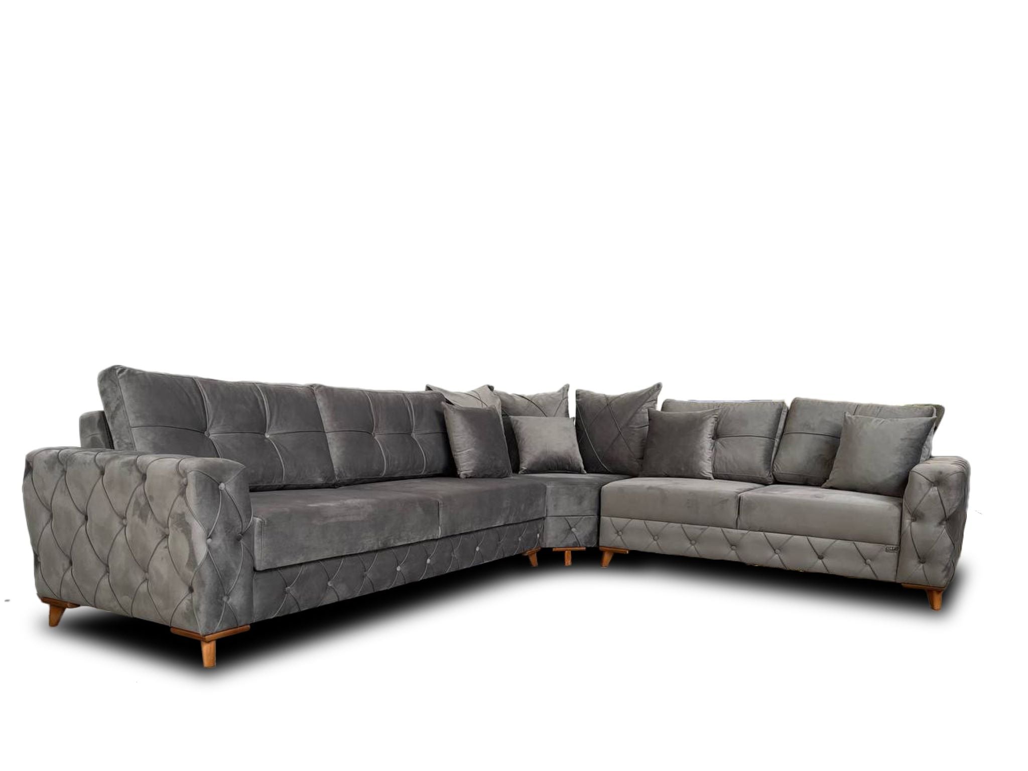 Lovely Corner Sofa- Velvet Corner Sofa Bed With Storage