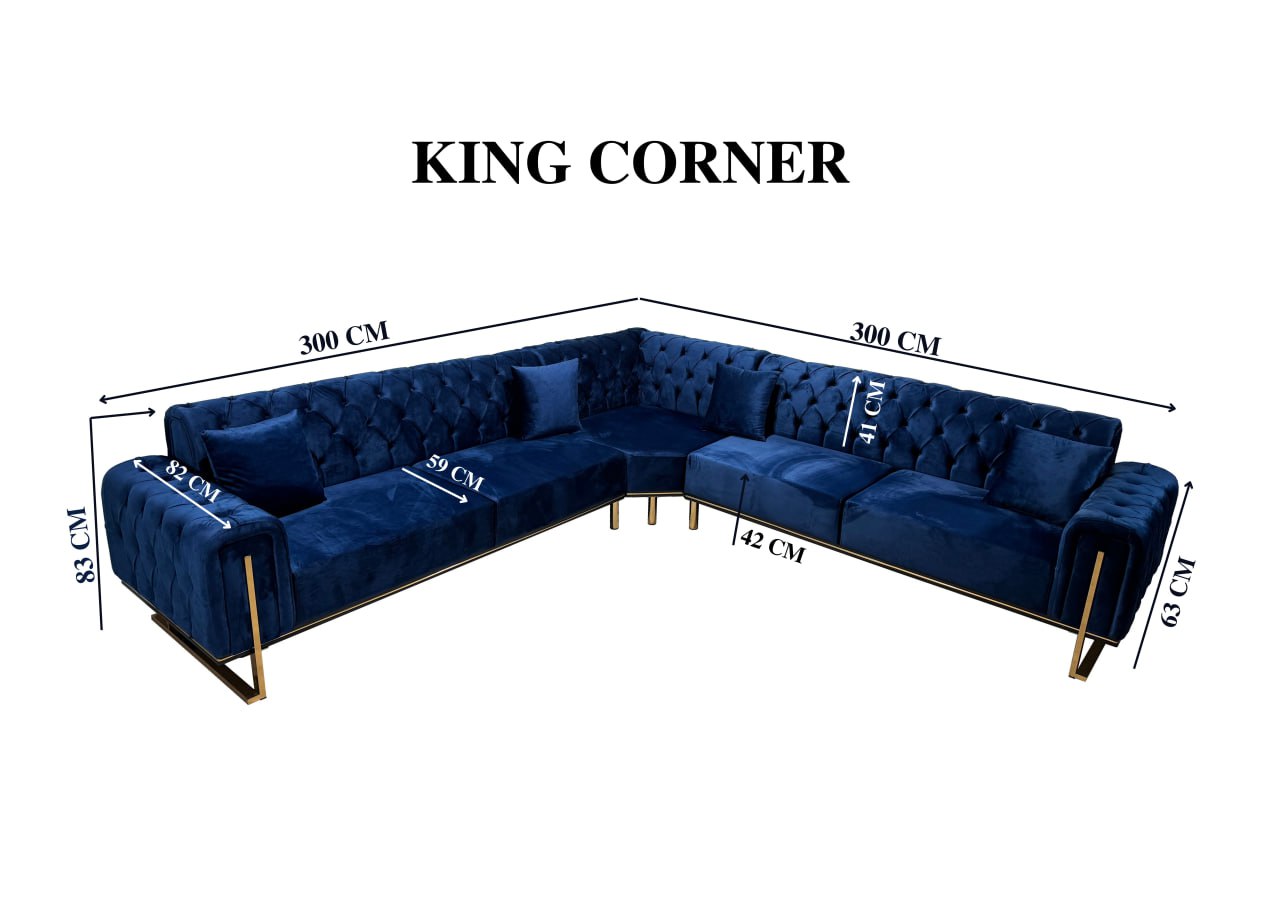 Discover the King Corner Sofa by Q&amp;P Furniture, featuring soft velvet upholstery, a spacious corner design, and ultimate comfort. Perfect for any modern living room. Shop Modern Corner Sofa for Living Room now!