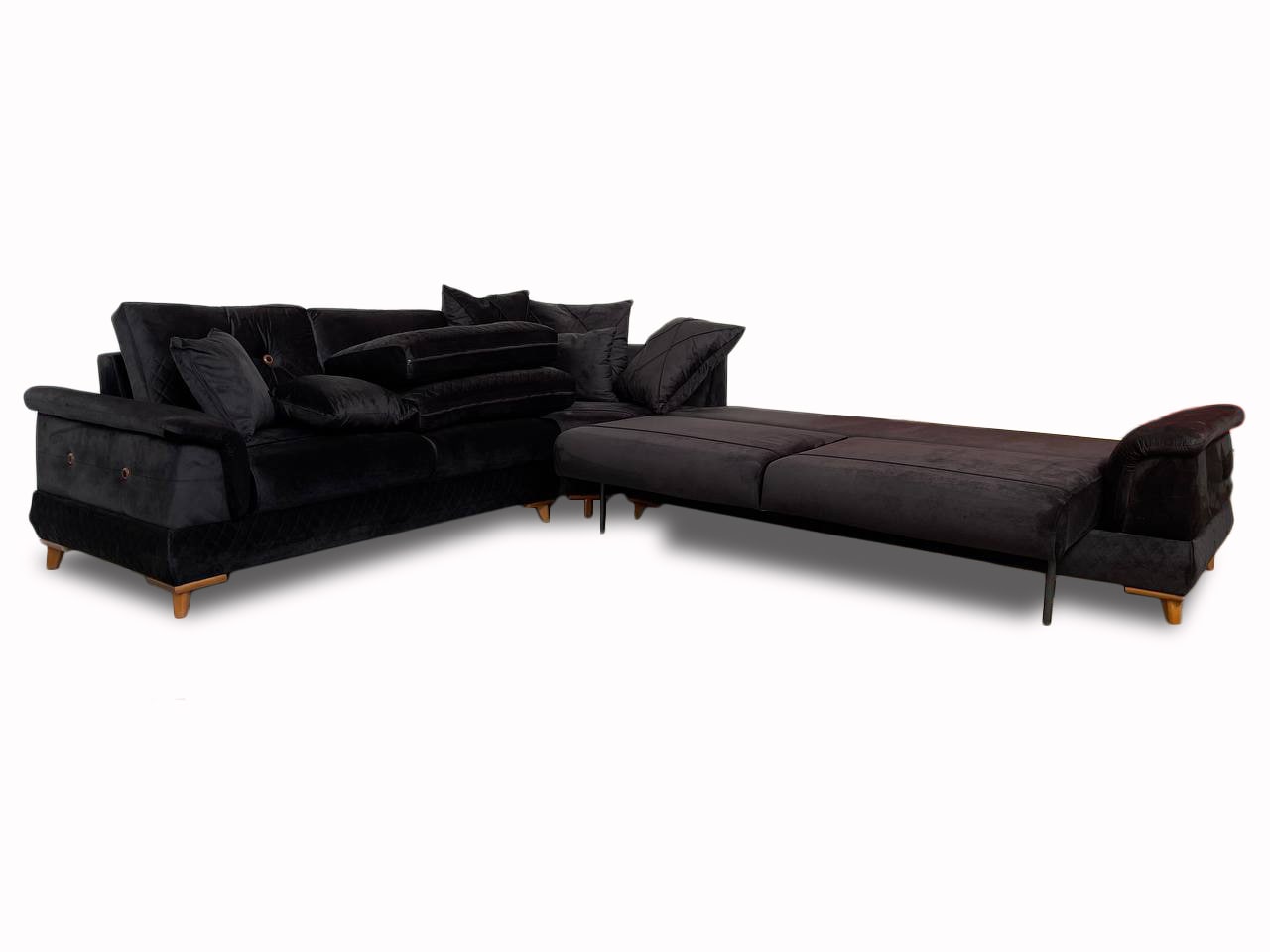 Corner sofa bed with storage