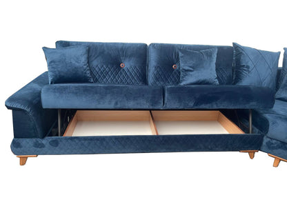 Corner sofa bed with storage