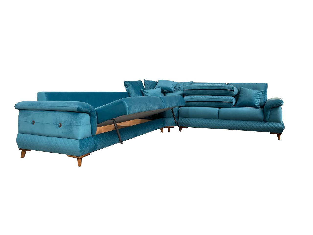 Corner sofa bed with storage