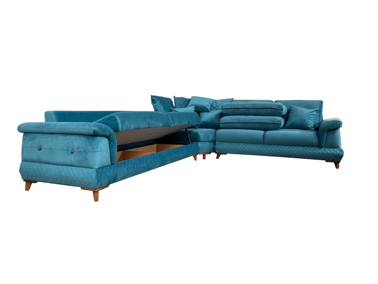 Corner sofa bed with storage